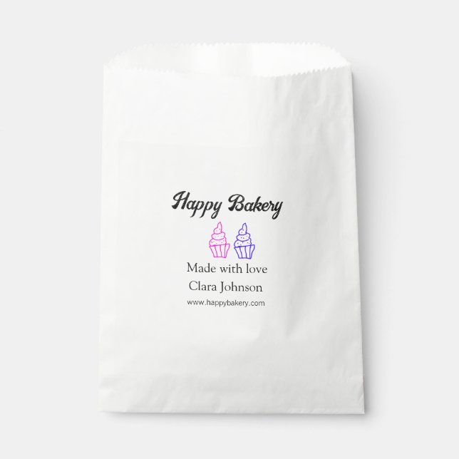 Homemade bakery add your text name custom  favor bag (Front)