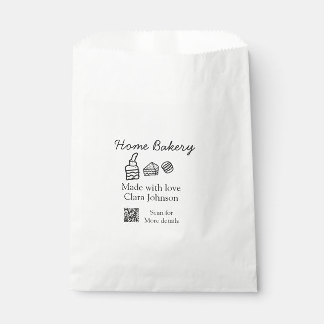 Homemade bakery add your text name custom  favor bag (Front)