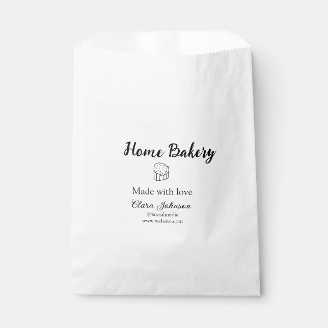 Homemade bakery add your text name custom  favor bag (Front)