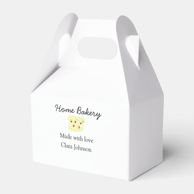 Homemade bakery add your text name custom  favor boxes (Front Side)