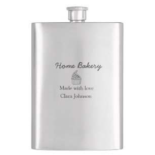 Homemade bakery add your text name custom flask