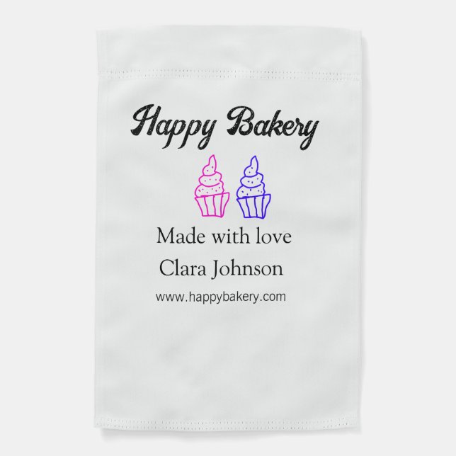 Homemade bakery add your text name custom  garden flag (Front)