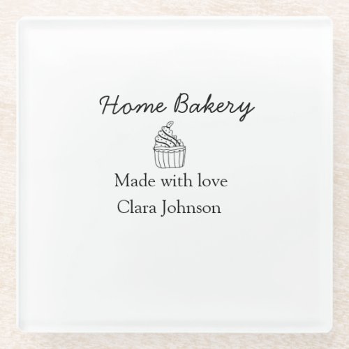 Homemade bakery add your text name custom  glass coaster
