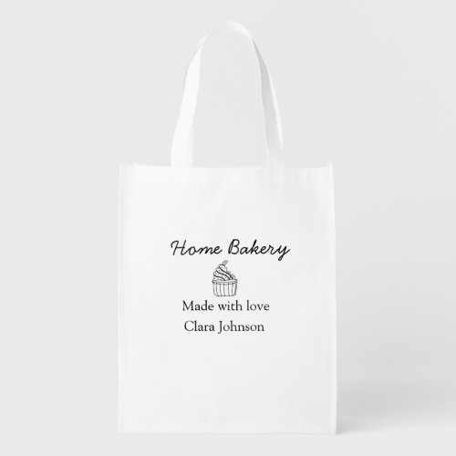 Homemade bakery add your text name custom  grocery bag