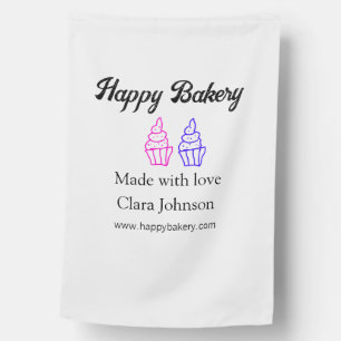 Homemade bakery add your text name custom house flag