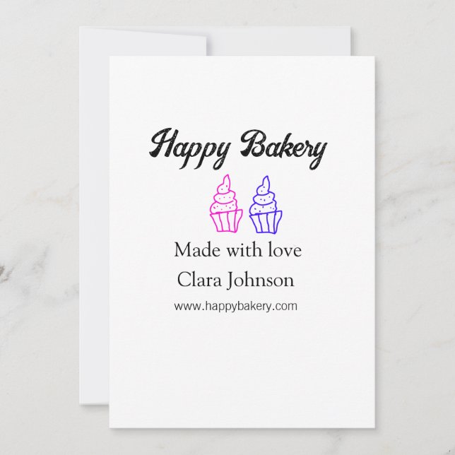 Homemade bakery add your text name custom  invitation (Front)