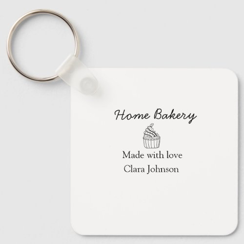 Homemade bakery add your text name custom  keychain