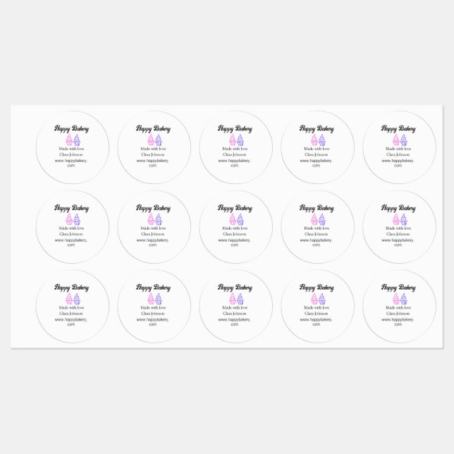 Homemade bakery add your text name custom  labels (Sheet)