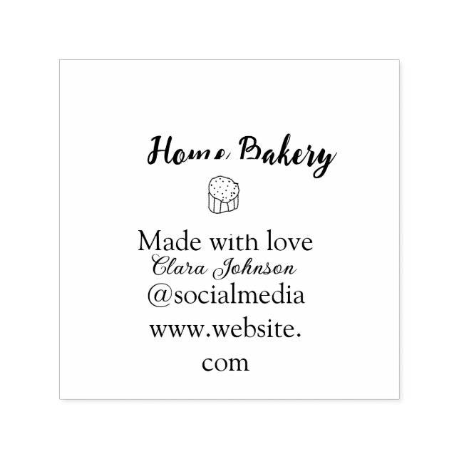 Homemade bakery add your text name custom  self-inking stamp (Design)