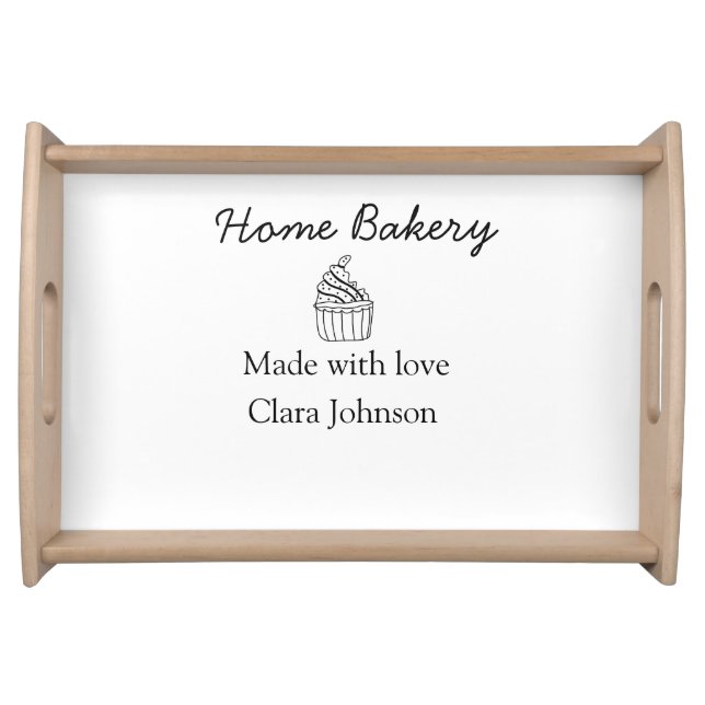 Homemade bakery add your text name custom  serving tray (Front)