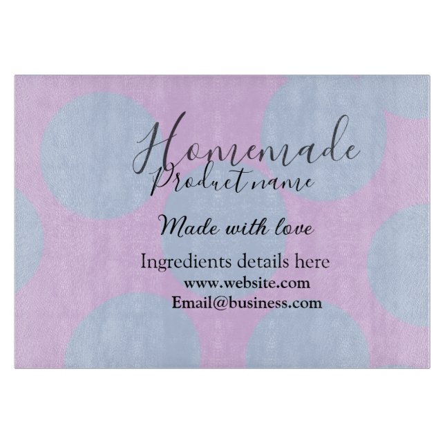 Homemade bakery made with love add text website cutting board (Front)