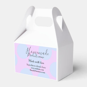 Homemade bakery made with love add text website favor boxes