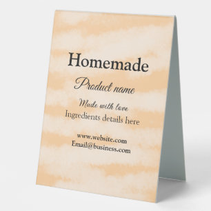 Homemade bakery made with love add text website table tent