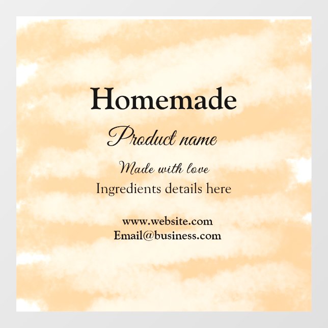 Homemade bakery made with love add text website window cling (Sheet)