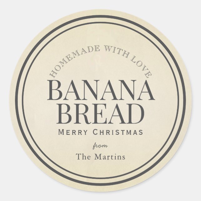 Homemade Baking Gifts Chic Kraft Holiday Classic Round Sticker (Front)