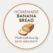 Homemade Banana Bread Label Stickers