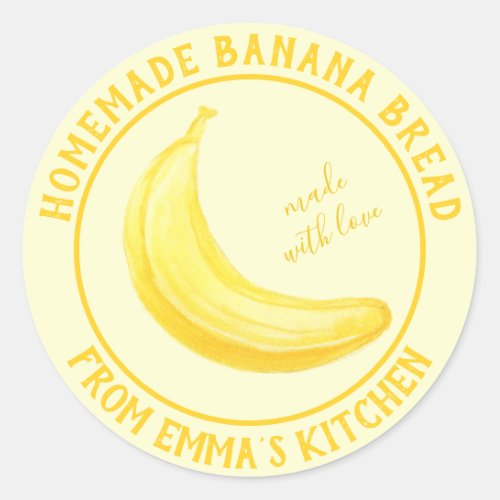 Homemade Banana Bread _ Made with love Classic Round Sticker