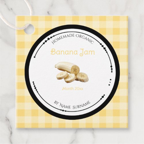 Homemade Banana Jam Label With Ingredients