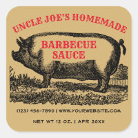 Homemade Barbecue Sauce Vintage 1890 Template