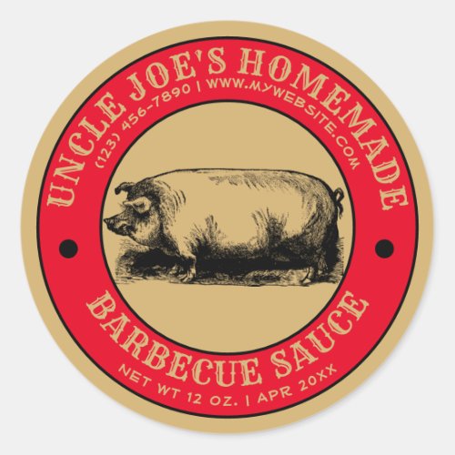 Homemade Barbecue Sauce Vintage Label Template