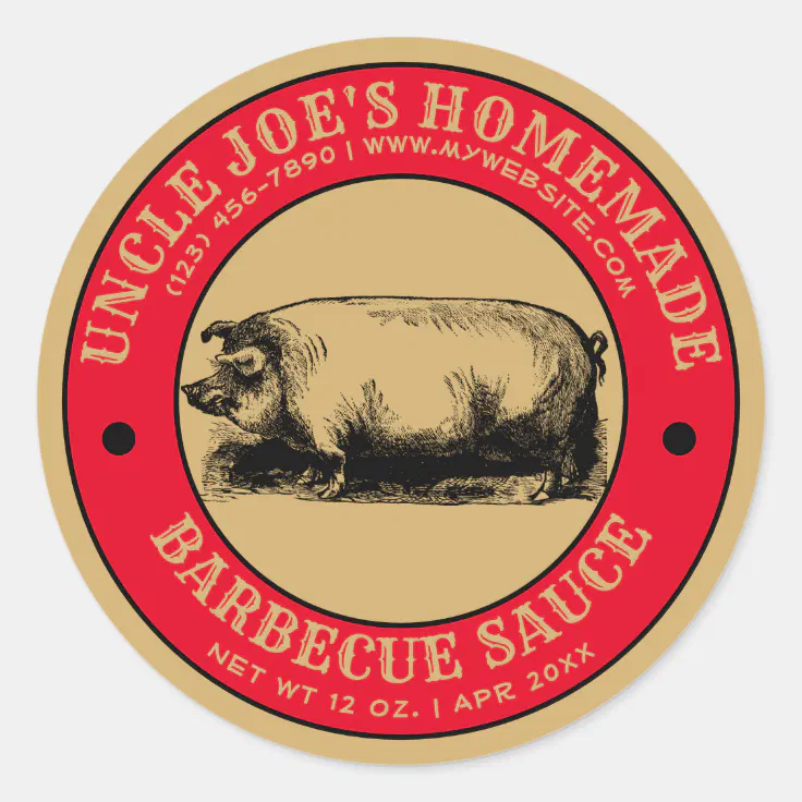Homemade Barbecue Sauce Vintage Label Template