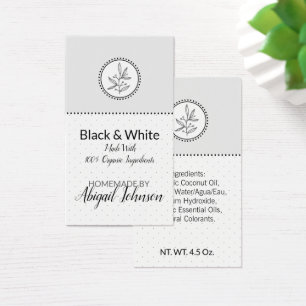 Homemade Bath & Body Label Black & White Gift Tag