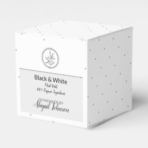 Homemade Bath & Body Packaging Black & White Favor Boxes