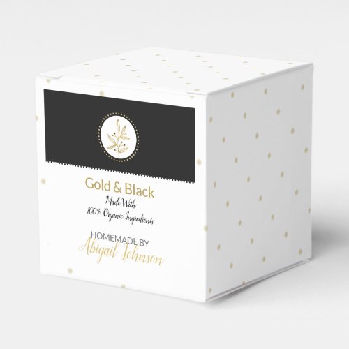 Homemade Bath  Body Packaging  Gold  Black Favor Boxes