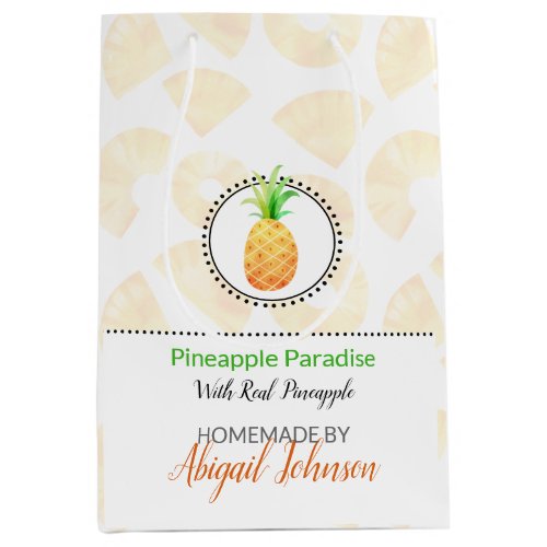 Homemade Bath  Body Packaging  Pineapple Medium Gift Bag