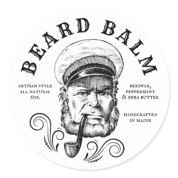 Homemade Beard Balm Nautical Label