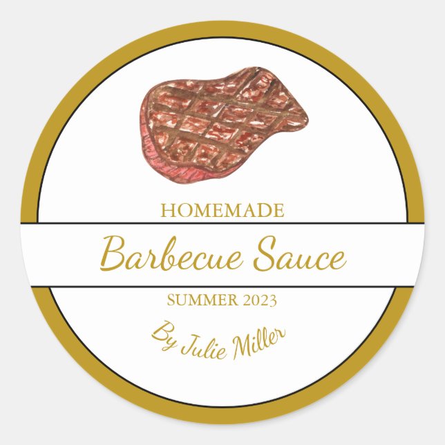 Homemade Beef Barbecue Sauce BBQ Label (Front)