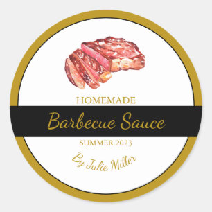 Homemade Beef Barbecue Sauce BBQ Label