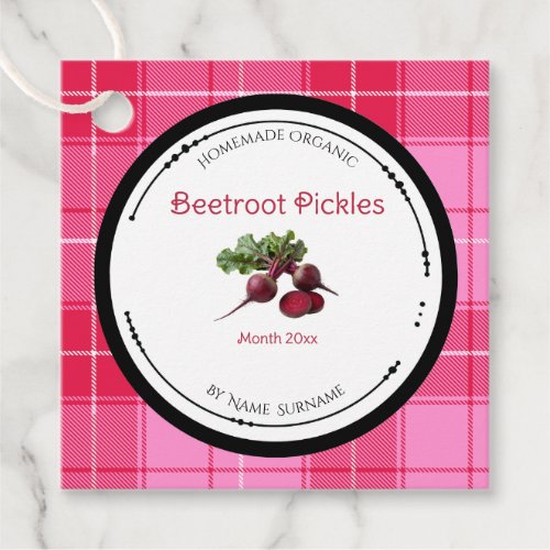 Homemade Beetroot Pickle Label With Ingredients