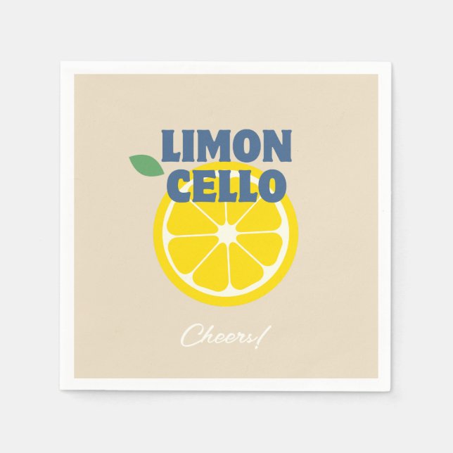Homemade Beige Love Limoncello Liquor  Napkins (Front)