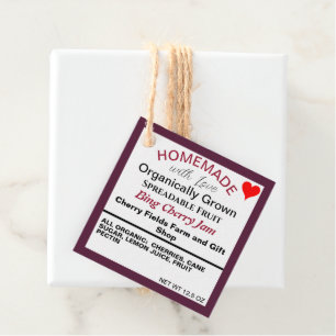 Homemade Bing Cherry Jam QR Code Favor Tags
