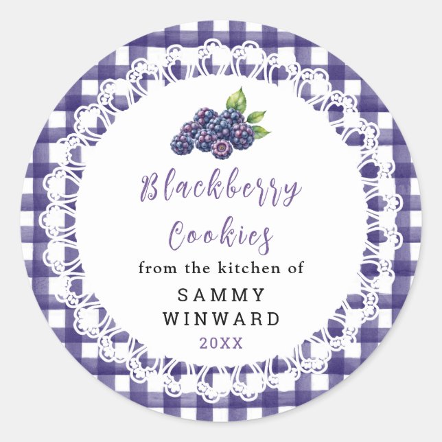 Homemade Blackberry Cookie Label (Front)
