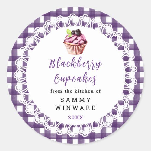 Homemade Blackberry Cupcakes Food Label