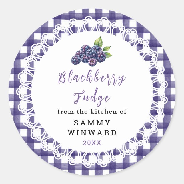 Homemade Blackberry Fudge Label (Front)
