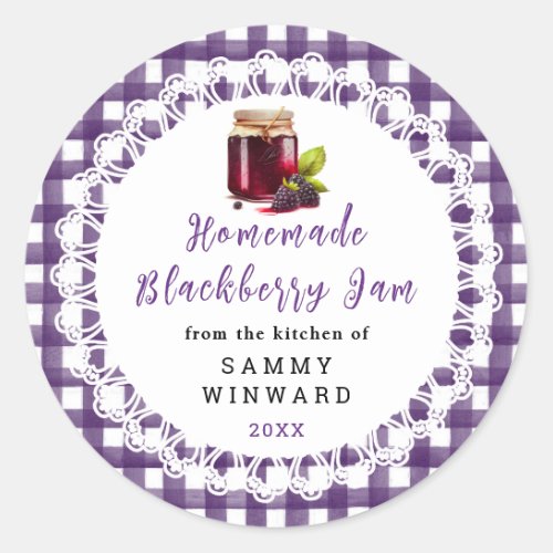 Homemade Blackberry Jam Canning Label