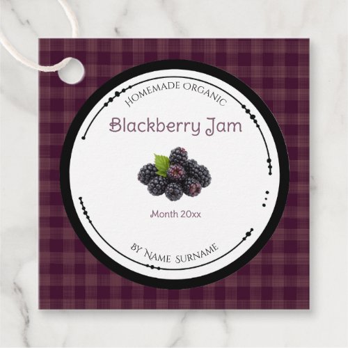 Homemade Blackberry Jam Label With Ingredients