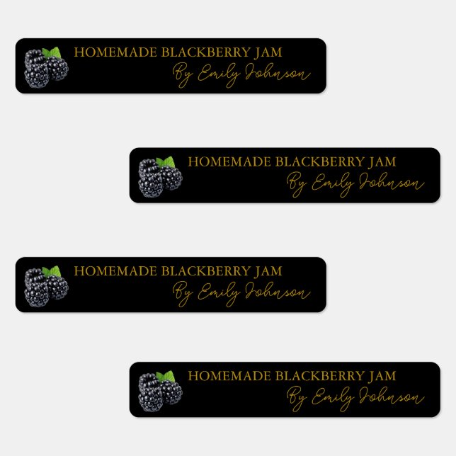 Homemade Blackberry Jam Thin Label (Group)