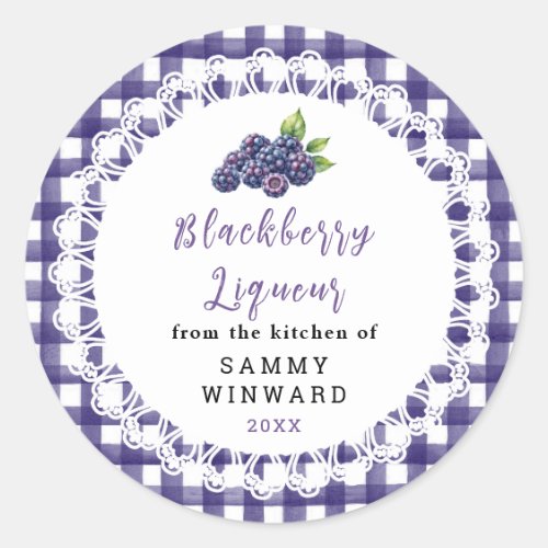 Homemade Blackberry Liqueur Bottle Label