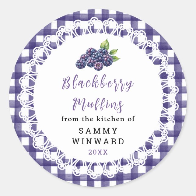 Homemade Blackberry Muffin Label (Front)