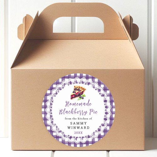 Homemade Blackberry Pie Food Label