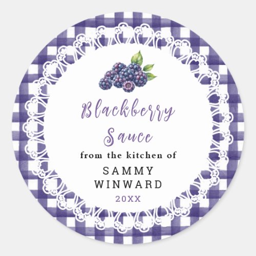 Homemade Blackberry Sauce Label