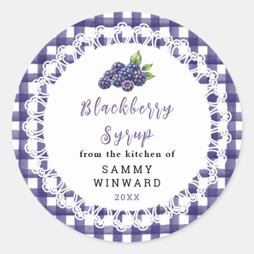 Homemade Blackberry Syrup Label