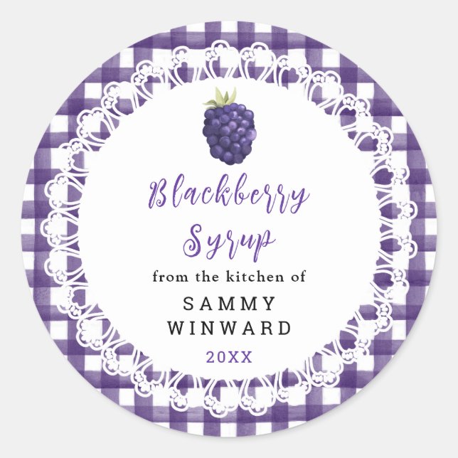 Homemade Blackberry Syrup Label (Front)