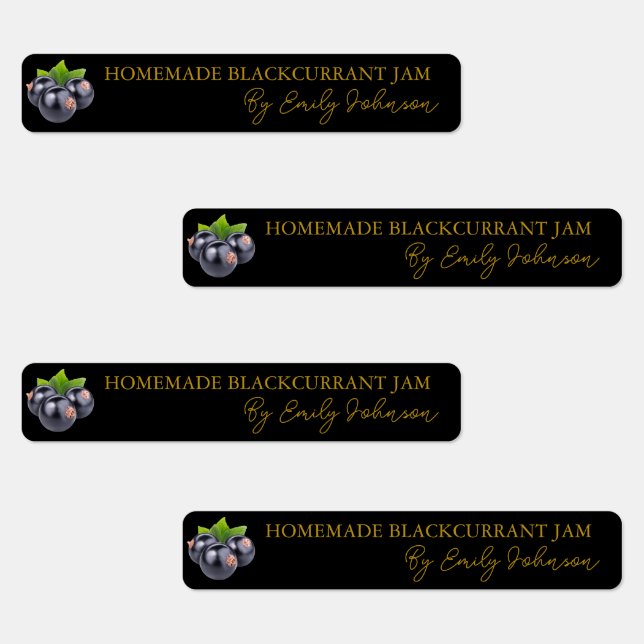 Homemade Blackcurrant Jam Thin Seal Label (Group)