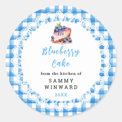 Homemade Blueberry Cake Food Label