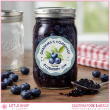 Homemade Blueberry Jam Canning Jar Labels